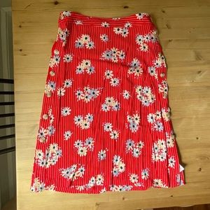 🌸 A-Line Floral Button Skirt 🌸